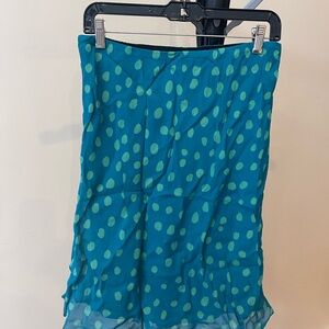 Vibrant Blue Polka Dot Mini Skirt